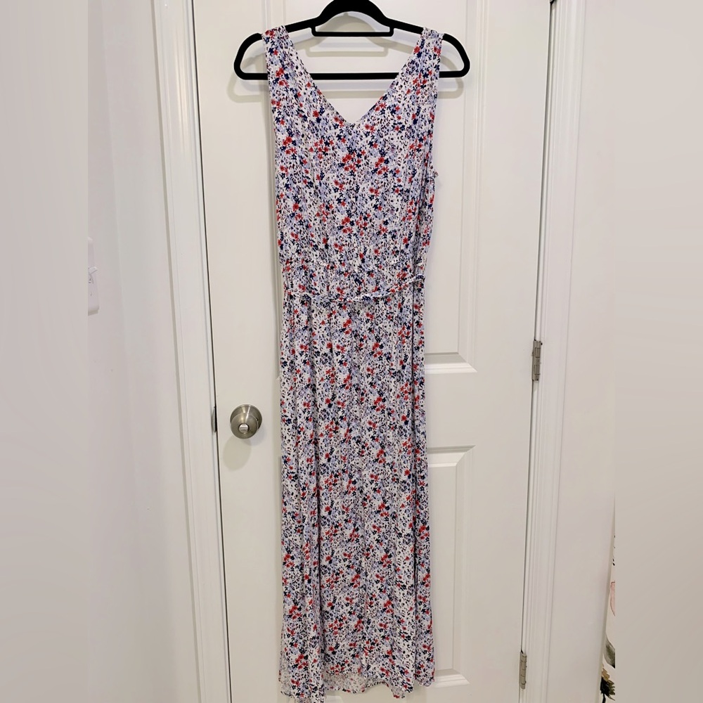 NEW beachlunchlounge Women's Lynette Blue and Red Floral Maxi Dress Medium - Picture 7 of 7